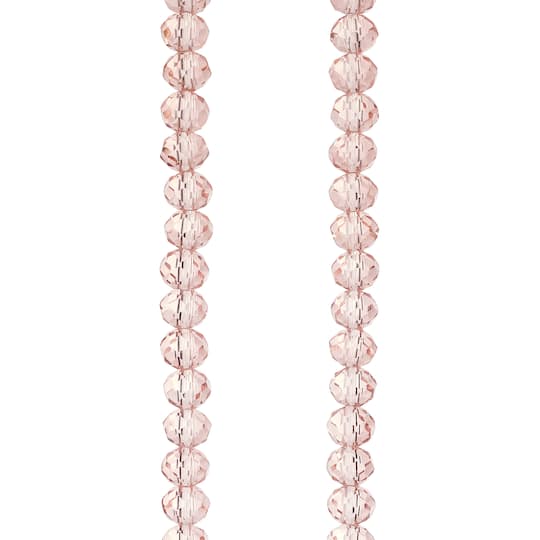 Pink Glass Faceted Rondel Beads, 6mm by Bead Landing™